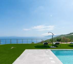 Villa Atrium mit Meerblick, privatem Pool, Whirlpool, Fitnessraum und Sauna